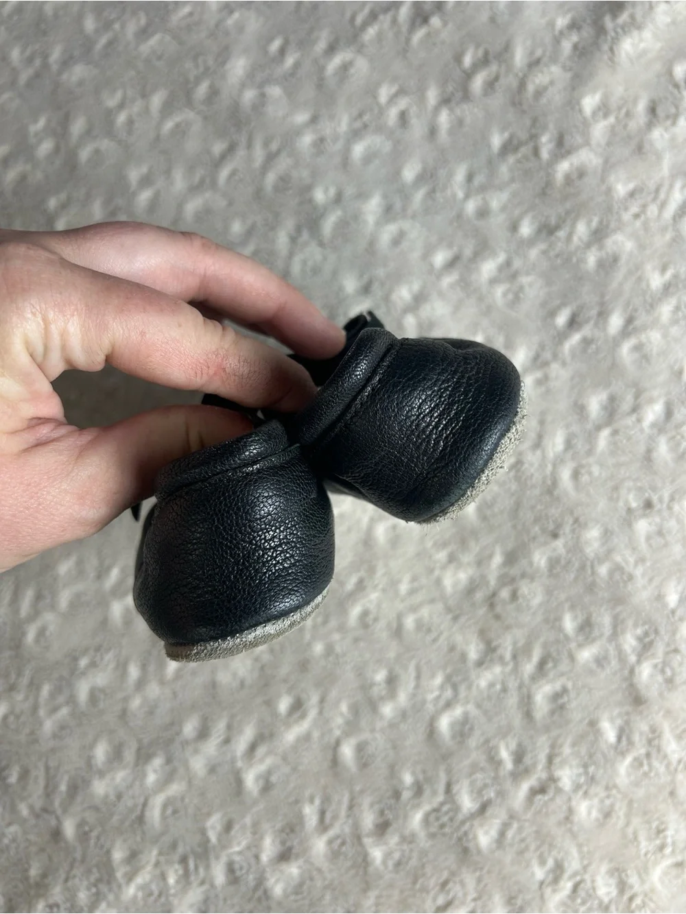 Robeez Black Baby Girl Flats Shoes Bows Size 18-24 Months Soft Sole